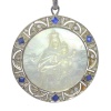 Vintage 1920 s Edwardian - Art Deco diamond and sapphire Mother Mary and baby Jesus medal